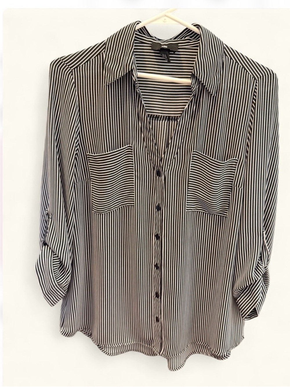 iZ Byer button down stripe blouse